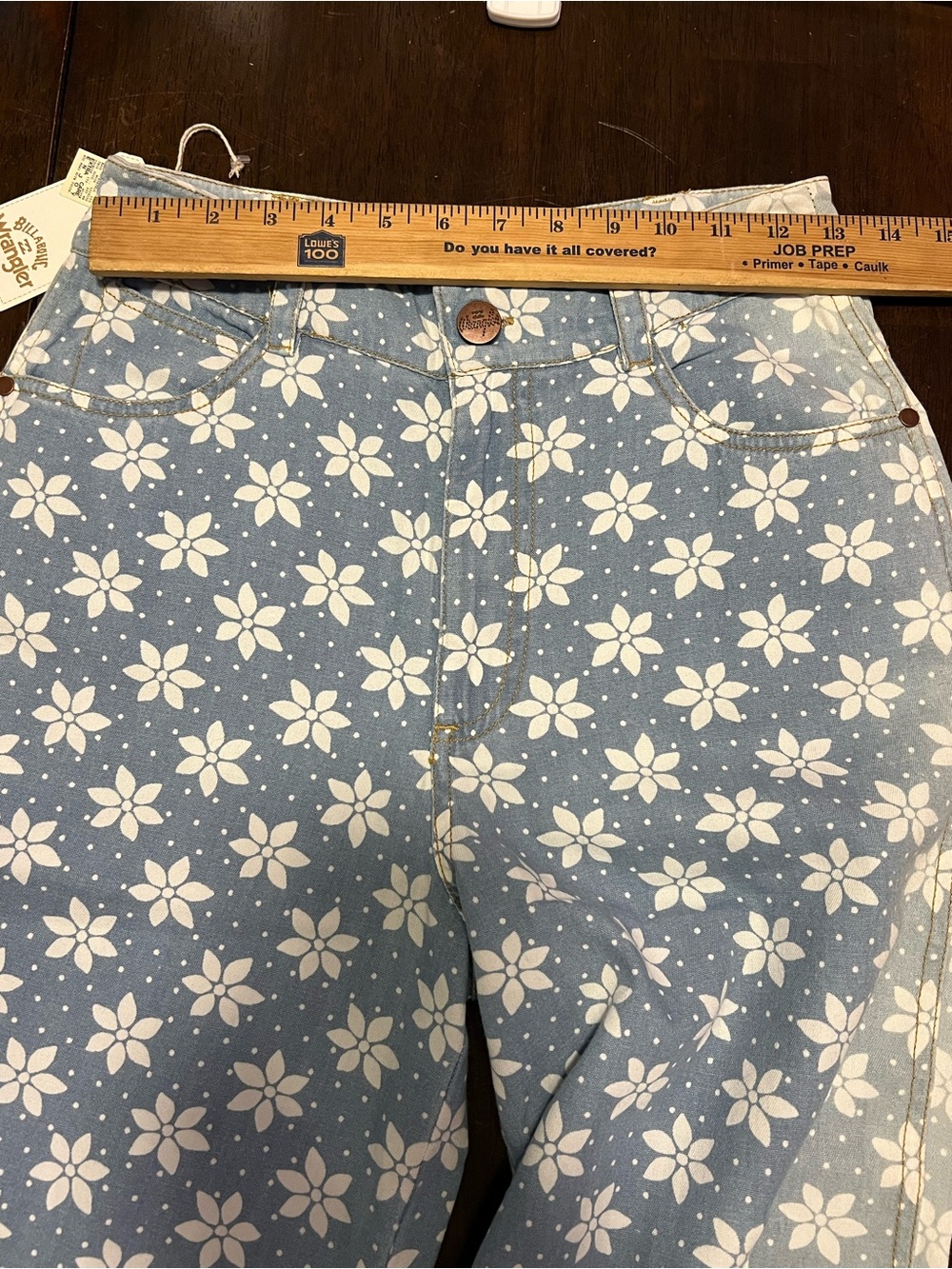 Wrangler x Billabong Light Blue Floral Denim Jeans - Picture 6 of 12